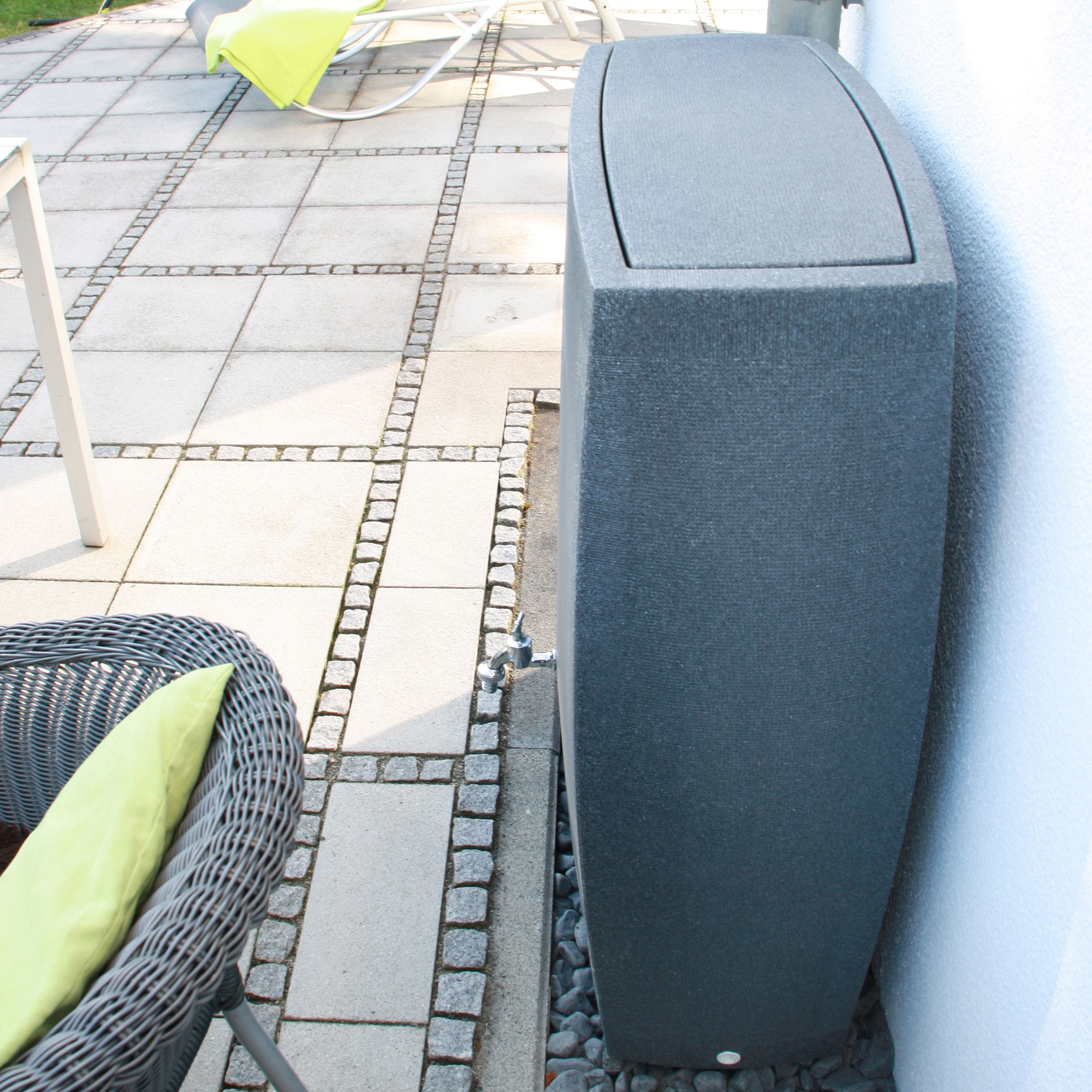 Regentonne eckig Wasserfass Noblesse 275 L black granit eBay